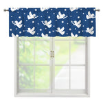 Blue And White Angel Pattern Print Window Valance