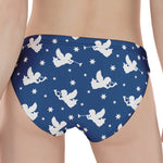 Blue And White Angel Pattern Print Women's Panties