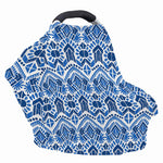 Blue And White Aztec Pattern Print Baby Seat Cover