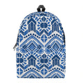 Blue And White Aztec Pattern Print School Backpack