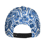 Blue And White Aztec Pattern Print Baseball Cap
