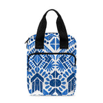 Blue And White Aztec Pattern Print Bible Tote Bag