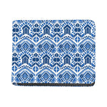 Blue And White Aztec Pattern Print Bifold Wallet