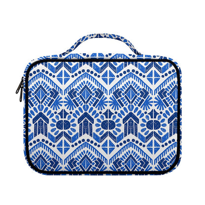 Blue And White Aztec Pattern Print Briefcase Bible Bag