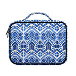 Blue And White Aztec Pattern Print Briefcase Bible Bag