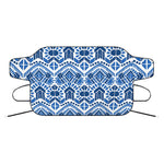 Blue And White Aztec Pattern Print Car Windshield Snow Cover