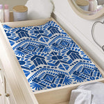 Blue And White Aztec Pattern Print Changing Pad Cover