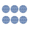 Blue And White Aztec Pattern Print Coaster Set