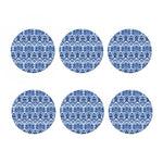 Blue And White Aztec Pattern Print Coaster Set