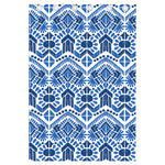 Blue And White Aztec Pattern Print Curtain