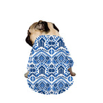 Blue And White Aztec Pattern Print Dog Zip Up Jacket