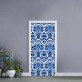 Blue And White Aztec Pattern Print Door Sticker