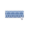 Blue And White Aztec Pattern Print Extended Mouse Pad