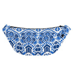 Blue And White Aztec Pattern Print Fanny Pack