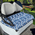 Blue And White Aztec Pattern Print Golf Cart Seat Cover