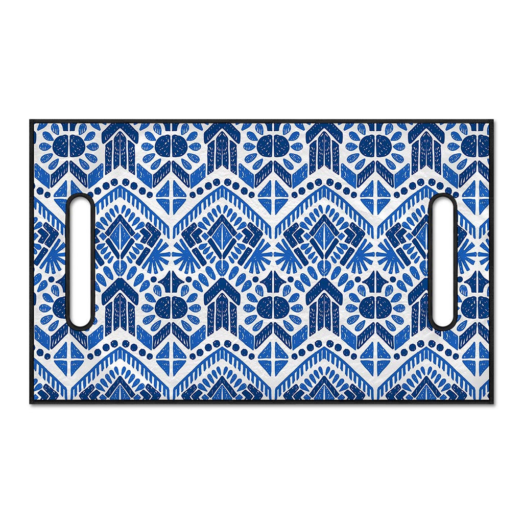 Blue And White Aztec Pattern Print Golf Cart Seat Cover