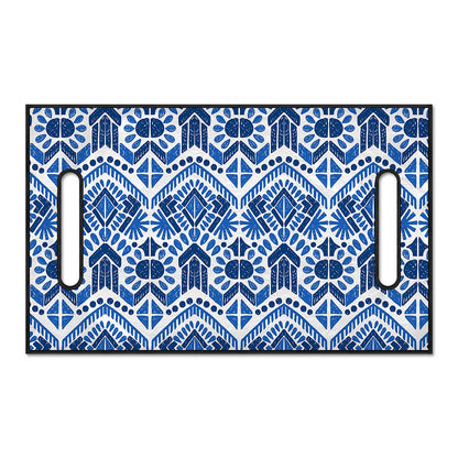 Blue And White Aztec Pattern Print Golf Cart Seat Cover