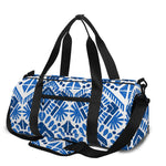 Blue And White Aztec Pattern Print Gym Bag