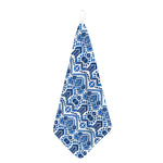 Blue And White Aztec Pattern Print Hand Towel