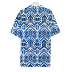 Blue And White Aztec Pattern Print Hawaiian Shirt