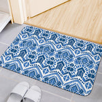 Blue And White Aztec Pattern Print Indoor Door Mat