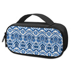 Blue And White Aztec Pattern Print Insulin Cooler Travel Case