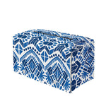 Blue And White Aztec Pattern Print Leather Tissue Box Cover