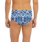 Blue And White Aztec Pattern Print Men's Briefs