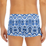 Blue And White Aztec Pattern Print Men's Short Boxer Briefs