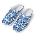 Blue And White Aztec Pattern Print Mesh Casual Shoes