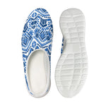 Blue And White Aztec Pattern Print Mesh Casual Shoes