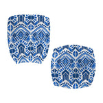 Blue And White Aztec Pattern Print Office Chair Cover