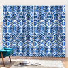 Blue And White Aztec Pattern Print Pencil Pleat Curtains