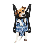 Blue And White Aztec Pattern Print Pet Carrier Backpack