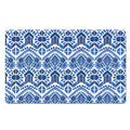 Blue And White Aztec Pattern Print Polyester Doormat