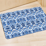 Blue And White Aztec Pattern Print Polyester Doormat