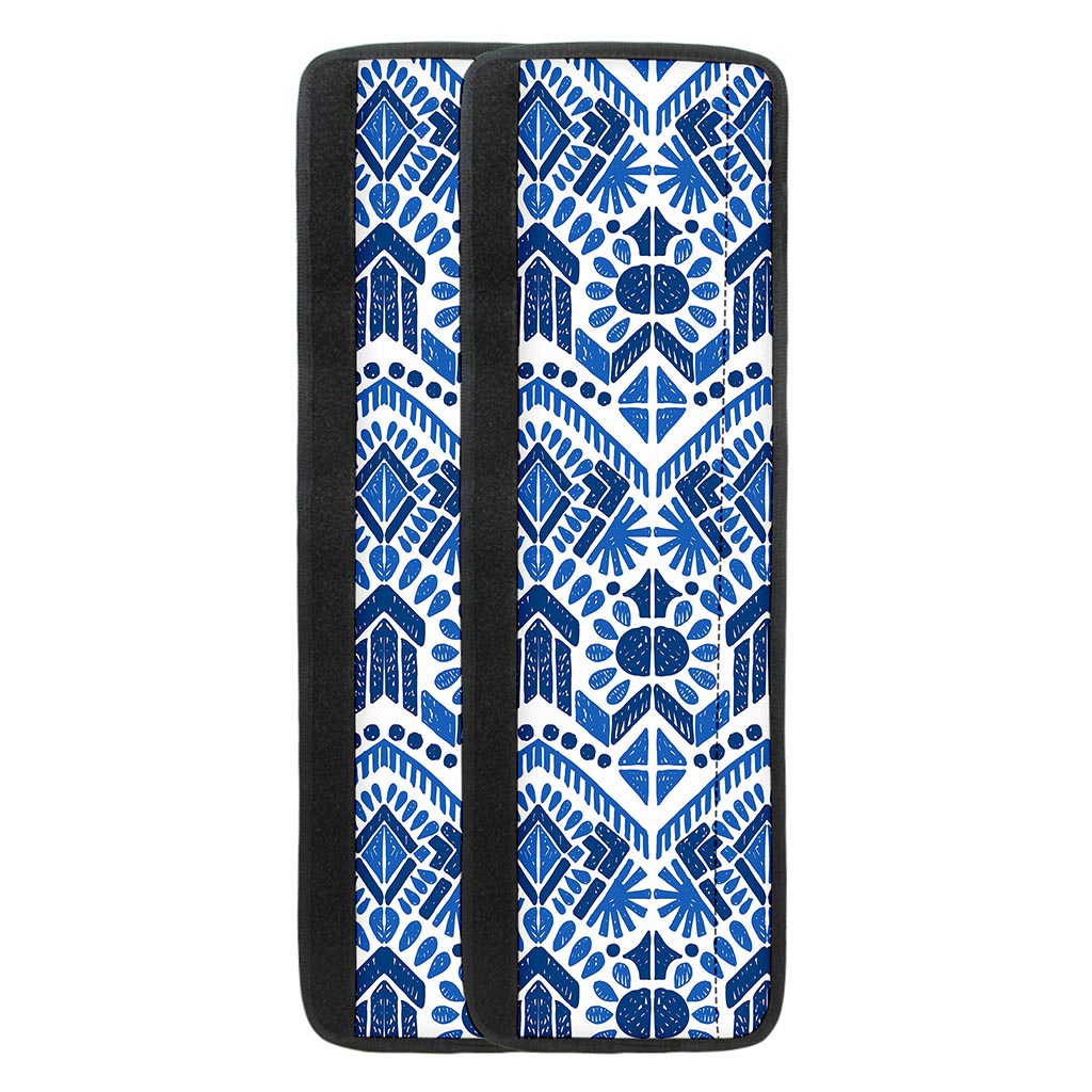 Blue And White Aztec Pattern Print Refrigerator Handle Covers