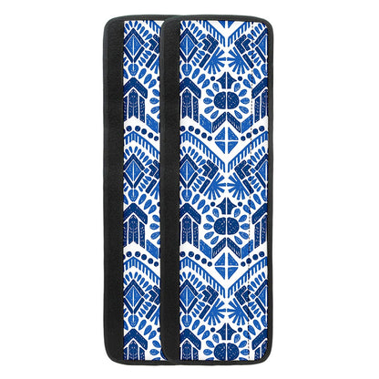 Blue And White Aztec Pattern Print Refrigerator Handle Covers
