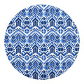 Blue And White Aztec Pattern Print Round Blanket