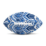 Blue And White Aztec Pattern Print Rugby Ball