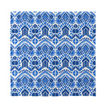 Blue And White Aztec Pattern Print Silk Bandana