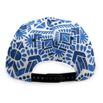 Blue And White Aztec Pattern Print Snapback Cap