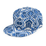 Blue And White Aztec Pattern Print Snapback Cap