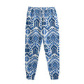 Blue And White Aztec Pattern Print Sweatpants