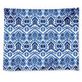 Blue And White Aztec Pattern Print Tapestry
