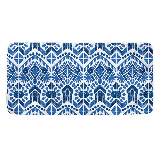 Blue And White Aztec Pattern Print Towel