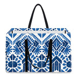 Blue And White Aztec Pattern Print Utility Tote Bag