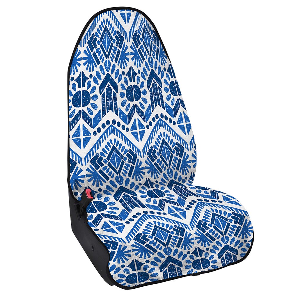 Blue And White Aztec Pattern Print Waterproof Car Seat Cover