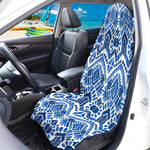 Blue And White Aztec Pattern Print Waterproof Car Seat Cover