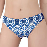 Blue And White Aztec Pattern Print Women's Panties